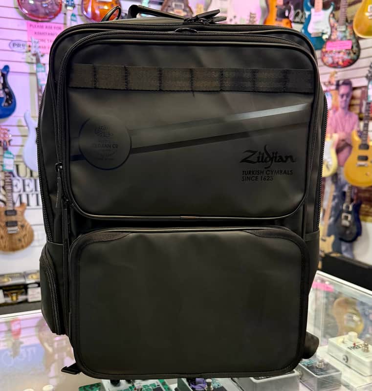 Zildjian Touring Stick Bag with Padded Electronics Compartment, Detachable 4-pair Stage Bag, Backpack Straps, and Shoulder Strap, Black image 1