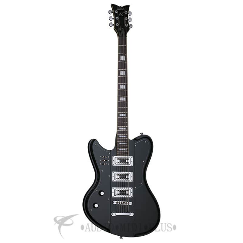 Schecter Ultra-VI Left Hand Baritone Electric Guitar - Gloss Black - 3165 - 81544701424 image 1