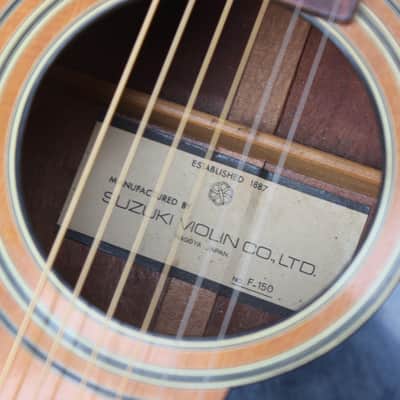 1970's Suzuki F-150 Japan Dreadnought Style Vintage Acoustic Guitar image 5