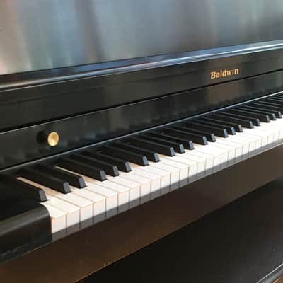 1994 Vintage Made in USA Baldwin 243HP Ebony Black Lacquer Acoustic Upright Studio Piano + Original Bench Key image 13