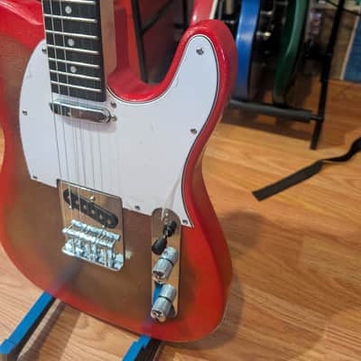 Schott Iron Dragon Tele-Style Electric Guitar – Custom Red Burst Metallic Finish image 5