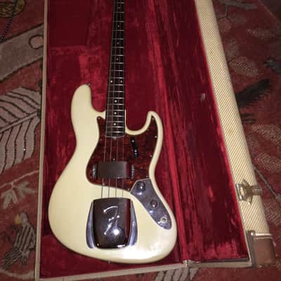Fender Concentric Knob, Stack Pot 1961 JAZZ BASS Olympic white matching Headstock 6/61 on bottom of neck image 1