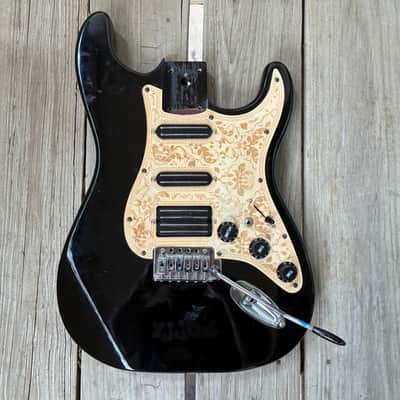 N/A Brand unbranded loaded fender squier Stratocaster Strat body project - Rail pickups Black image 2