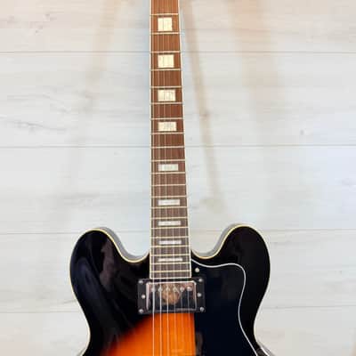 Best Choice Products Semi-Hollow Electric Guitar ES-335 Style Sunburst w/ Gig Bag 2020 image 3