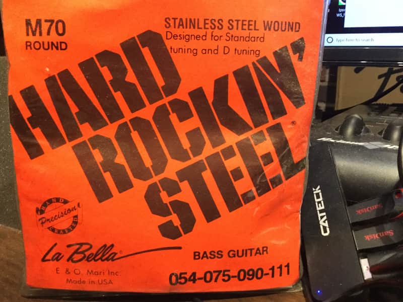 La Bella M70 Hard Rockin Steel Heavy Gauge for D Tunning 4 String Bass Strings image 1