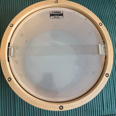 Yamaha WSD13AJ Akira Jimbo Signature 13x7" Beech Snare Drum with Wood Hoops 2000s - White image 2