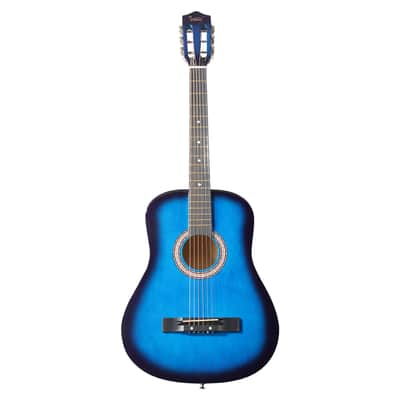 Cxxss Blue 38-inch Round Acoustic Guitar with Picks, Strings, Capo, Case, Tuner, and Strap image 6