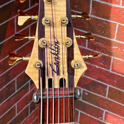 Conklin Faught Custom Sidewinder 7-String Bass 1997 fabulous Zebrawood Special Order an insane bass. image 5