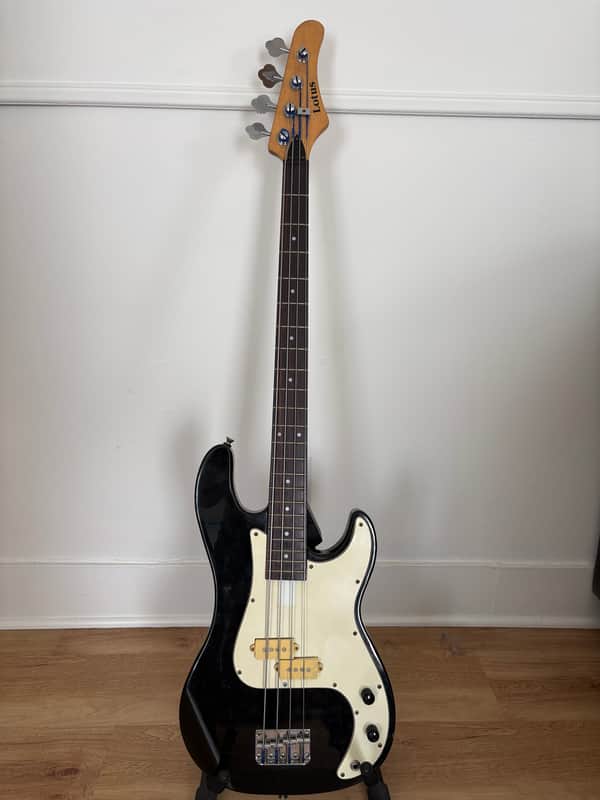Lotus P Bass Circa 1980s - Black with White Pickguard image 1