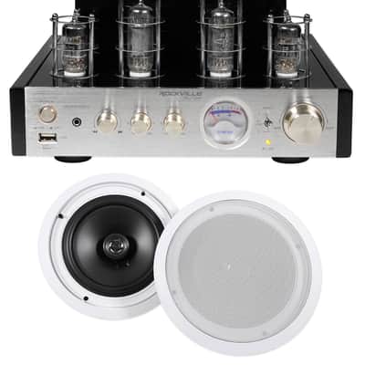 Rockville BluTube Tube Amplifier/Home Theater Receiver+(2) 8" Ceiling Speakers image 1