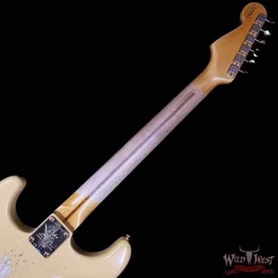 Fender Custom Shop Limited Edition 70th Anniversary 1954 Stratocaster Hardtail Relic Nocaster Blonde with Black Pickguard & Gold Hardware 6.50 LBS image 5
