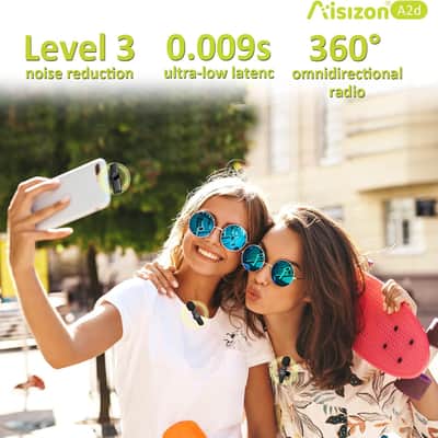 Wireless Mics, Wireless Clip on Microphones, Lapel Microphone A2d One Pair Two, for Android Phone, iPhone 15, Laptop, Video Recording image 6