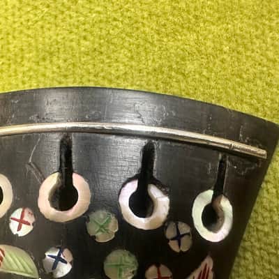 Vintage German Inlayed Ebony 4/4 Violin Tailpiece 115mm Length image 4
