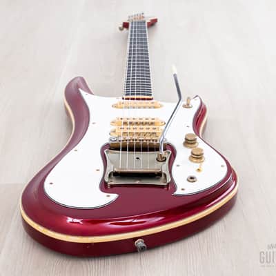 1982 Guyatone Sharp 5 LG-1200 Vintage Guitar Metallic Red, Sharp Five image 11