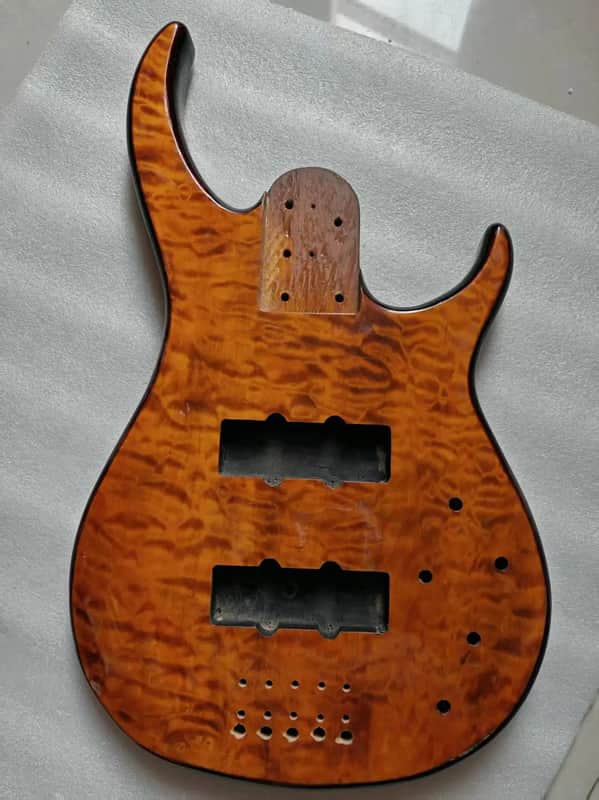 5 String Electric Bass Body with Quilted Maple Top image 1