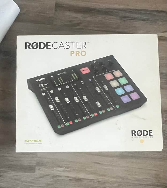 RODECaster Pro with three Shure SM58 Mics and stands image 1