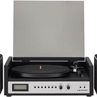 Crosley CR7017B-BS Bluetooth Turntable with Speakers, Black & Silver (Open Box) image 1