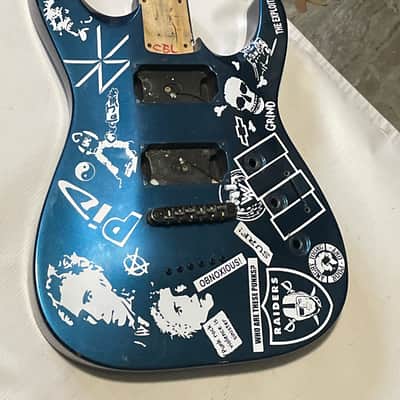 2000's Japan Jackson DKMGT Dinky Arched Top Metallic Blue Guitar Body Hard Tail image 3