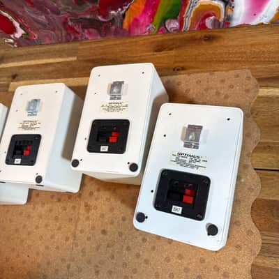 Optimus Pro 7AV White Lot Of 4 Speakers  40-2059 Home Theater Surround Quatropho image 3