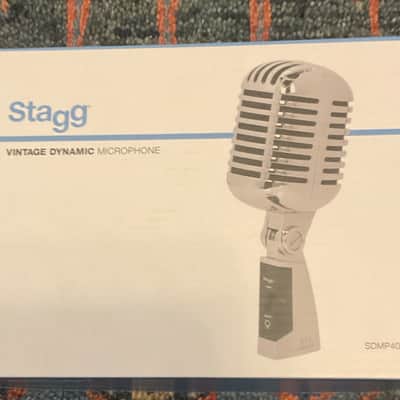 (MINT) Stagg SDMP40-CR Multipurpose 50s Style Cardioid Dynamic Microphone, Chrome image 1
