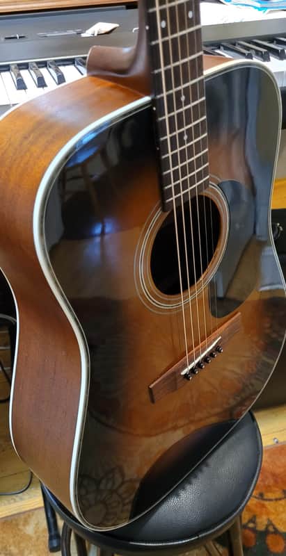 Aria ADW-300 1980s To 90s Tobacco Burst Dreadnought Acoustic