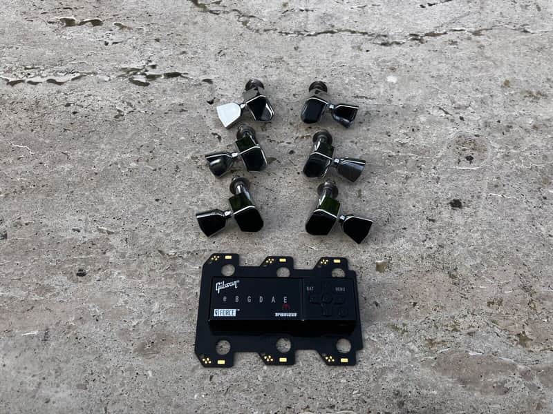✯MINT✯FULL SET✯ Rare CHROME✯GIBSON Tronical ROBOT TUNERS ✯+ BATTERY✯Les Paul*SG image 1