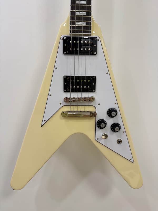 Edwards by ESP E-FV-LTD Flying V Hetfield Vintage White, | Reverb