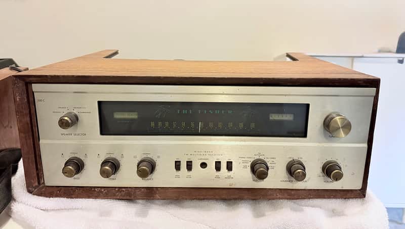 Fisher 500C Stereo Tube FM Receiver Vintage 1960s, Wood Cabinet, Tested working, cabinet is not attached image 1