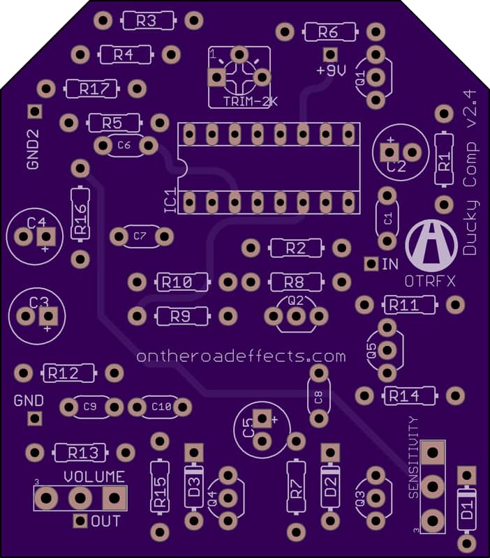 Ducky Comp PCB *NEW v2.4 LM13700 IC* - Build your own vintage Dyna Comp Compressor! image 1