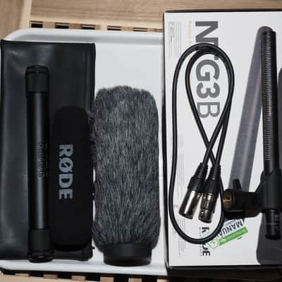 RODE NTG3 Shotgun Condenser Mic 2020-present (Black) + Rode WS7 windshield + WTF TMC103 1 m cable image 1