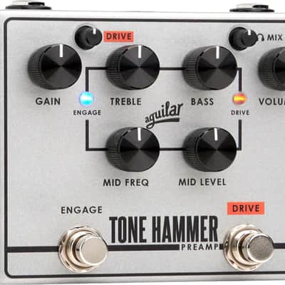 Aguilar Tone Hammer DI/Preamp V2 Bass Effects Pedal, Silver image 2