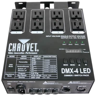 Chauvet DJ DMX-4 | 4-Channel Dimmer & Relay Pack | DMX Control for Non-DMX Fixtures image 7