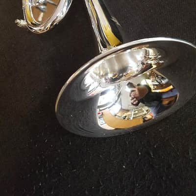 5 5/8 Big Bell Silver Trumpet Bb C Heavy Cap w/D2H Mouthpiece image 4