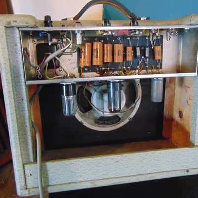 FENDER WHITE / PRINCETON GUITAR AMP 1962 - GREY image 7