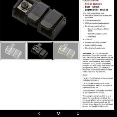Kahler 5514 String Lock Pro Black Krome image 5