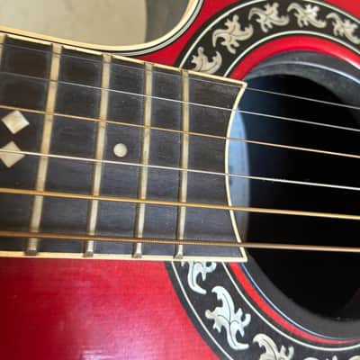 RESD Ovation Legend - Red Cherry USA Made Acoustic Electric Guitar Bowl back image 21