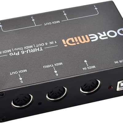 MIDI THRU-6 Pro Box MIDI Splitter + Filter Be Used To Convert 1 MIDI Input Into 6 MIDI Outputs + USB MIDI Output image 1