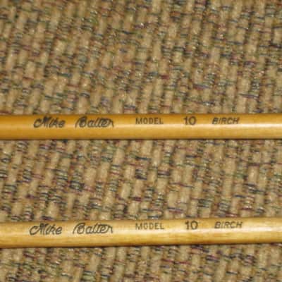 one pair of new old stock A+ Mike Balter MB10B (10B) Extra Hard Keyboard Mallets, 1 and 1/8" phenolic (plastic) round (gray color) HEADS and natural birch HANDLES - mid to late 1990s (+ packaging) Unwound Series image 2