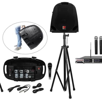 Rockville Portable YouTube Karaoke Machine/System w/ Mixer+Stands+(5) Mics image 1
