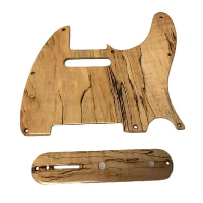 Spalted Maple Wood Tele Telecaster Style Guitar Pickguard with Control Plate