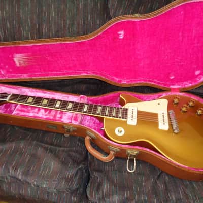 Gibson Rare Vintage 1955 Les Paul Goldtop All Gold Model Near Mint Original With Case Candy Amazing image 1