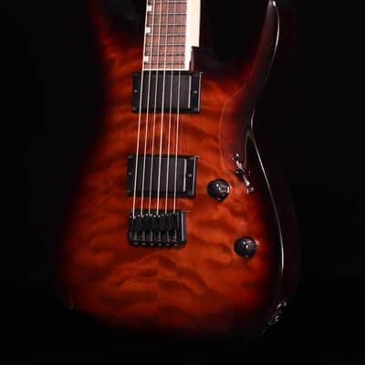 ESP LTD MH-200HTQM, Dark Brown Sunburst image 2
