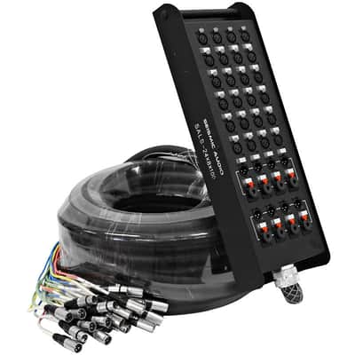 Seismic Audio SALS-24x8x100 24-Channel XLR Snake Cable w/ (4x) XLR (4x) 1/4" TRS Returns - 100'