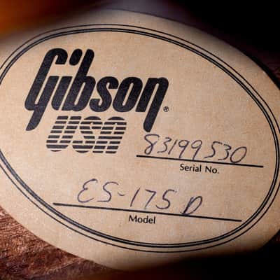 1989 Gibson ES-175 Sunburst w/ Mahogany Back/Sides, 100% Original w/ Case & Hangtag image 6