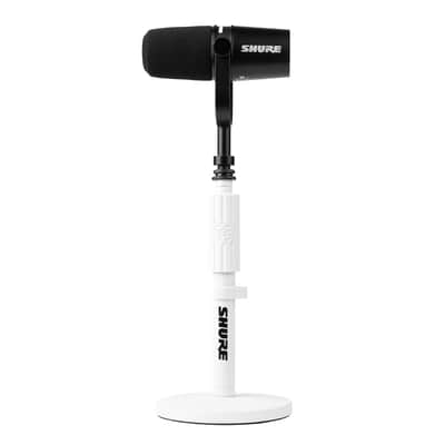 SHURE by Gator Round Base Desktop Mic Stand with Standard Height-Adjustable Twist Clutch and 6" Base, White (SH-DESKTOP1-W) image 8