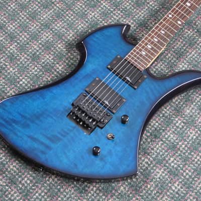 1994 B.C. Rich N.J. Series Mockingbird Blue Flame! w/BC Rich hardshell case image 2