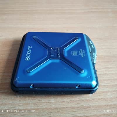 Sony MZ E44 1998 - Sony Walkman Portable mini disc Player MZ- E44 Blue good working image 3