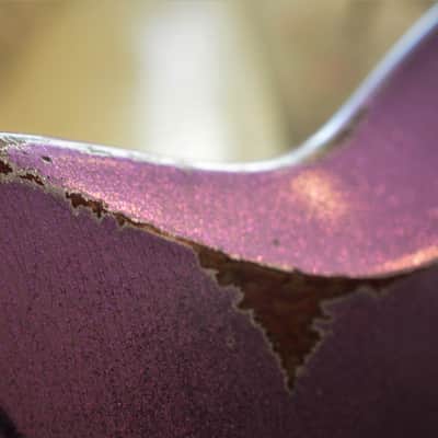 American Fender Jazzmaster Limited Edition Custom Heavy Relic Nitro Purple Sparkle image 5