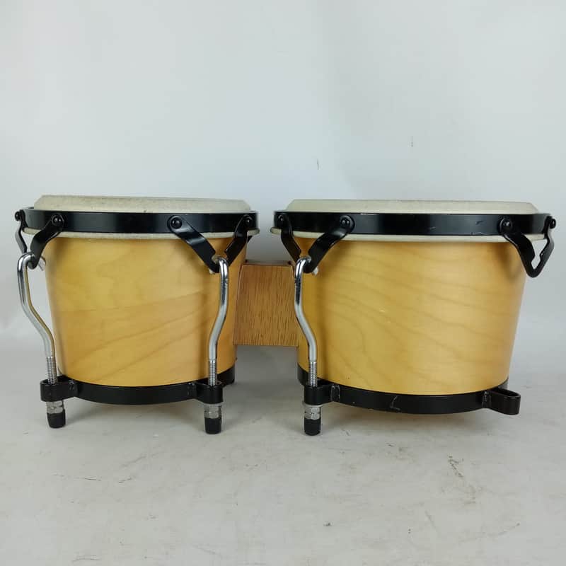 Vintage Bongo Drums 6"x7",8" Black Hardware Pig-Skin Heads Latin Percussion Set image 1