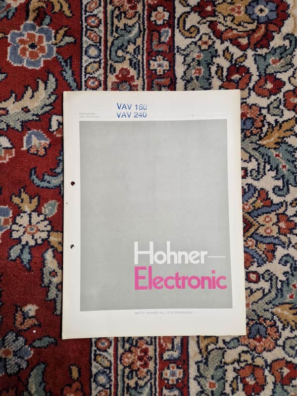 Hohner VAV 160 VAV 240 Schematics/Service Manual/Service Notes image 1